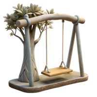 serene abstract Empty Swing Hanging From a Tree Transparent Background professional png
