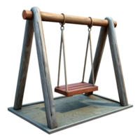wonderful traditional Empty Swing Set in Playground Isolated professional png