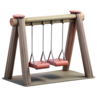 vibrant rustic Empty Swing Set Playground Isolated professional png