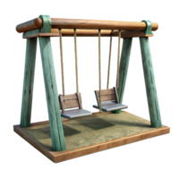serene traditional Empty Swing Set in Playground Isolated premium png