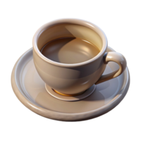 elegant rustic Empty Teacup and Saucer Levitating Together Cutout high quality png