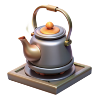 wonderful artistic Empty Teapot on a Stove Transparent Background high resolution png