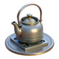 serene vintage Empty Teapot on a Stove Transparent Background authentic png
