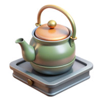beautiful minimalist Empty Teapot on a Stove Transparent Background original png