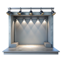 beautiful classic Empty Virtual Gallery Space with Spotlights Isolated high quality png