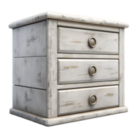 serene rustic Empty White Drawer Front View Isolated premium png