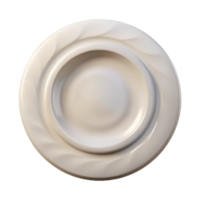 elegant rustic Empty White Plate Top View Isolated png