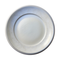 beautiful rustic Empty White Plate Top View Isolated authentic png
