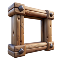 dramatic artistic Empty Wooden Frame Rustic Style Transparent Background high quality png
