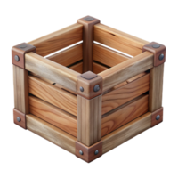 serene contemporary Empty Wooden Crate Front View Transparent Background exclusive png