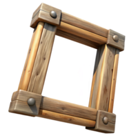 serene minimalist Empty Wooden Frame Rustic Style Transparent Background genuine png