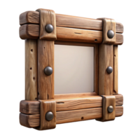 serene creative Empty Wooden Frame Rustic Style Transparent Background png