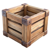 elegant minimalist Empty Wooden Crate Front View Transparent Background authentic png