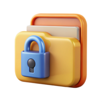 impressive rustic Encrypted Folder Icon with Lock Symbol Isolated authentic png