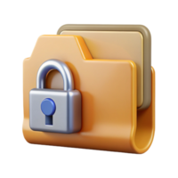 beautiful contemporary Encrypted Folder Icon with Lock Symbol Isolated high quality png
