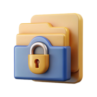 dramatic minimalist Encrypted Folder Icon with Lock Symbol Isolated detailed png