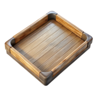 impressive artistic Empty Wooden Tray Top View Transparent Background genuine png