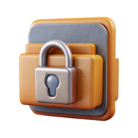 dramatic rustic Encrypted Folder Icon with Lock Symbol Isolated genuine png