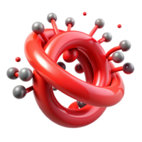 magnificent artistic Entangled Particles Attraction Effect Red Magnetism Cutout Element detailed png