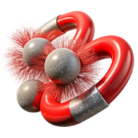 elegant classic Entangled Particles Attraction Effect Red Magnetism Cutout Element premium png