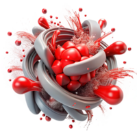 serene vintage Entangled Particles Decay Process Red Flashes Cutout Element authentic png