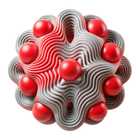 beautiful minimalist Entangled Particles Interference Pattern Red Waves Cutout Element premium png
