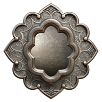 impressive abstract Etched Metal Frame with Ornate Design Cutout authentic png