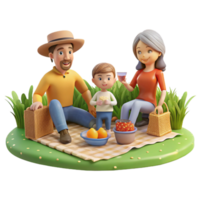 beautiful abstract Family Picnicking in Meadow Isolated Transparent Background Sunny Day original png