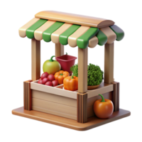 magnificent creative Farmers Market Stall with Wooden Crates Cutout premium png