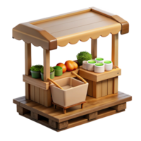 wonderful modern Farmers Market Stall with Wooden Crates Cutout png