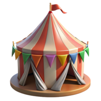 dramatic vintage Festival Tent Isolated with Colorful Flags detailed png