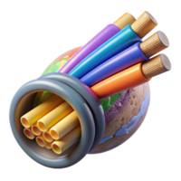wonderful minimalist Fiber Optic Cables Isolated with Realistic Texture genuine png