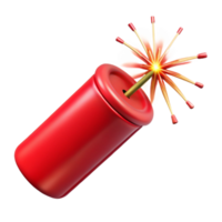 dramatic vintage Firecracker Exploding Sparkling Red Isolated original png