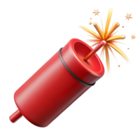dramatic traditional Firecracker Exploding Sparkling Red Isolated authentic png