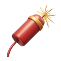 impressive artistic Firecracker Isolated with Sparkling Trail high quality png