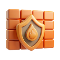 serene artistic Firewall Symbol with Digital Code Orange Isolated Element high resolution png