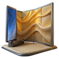 wonderful artistic Flexible Display Screen on Fabric Isolated high resolution png
