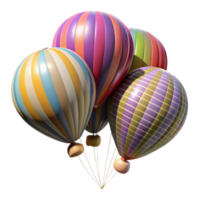 wonderful minimalist Floating Balloons with Colorful Stripes professional png
