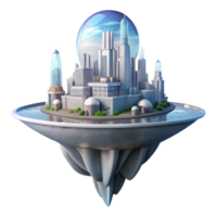 elegant modern Floating City Futuristic Architecture Transparent authentic png