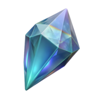vibrant abstract Floating Crystal Isolated with Light Refraction detailed png