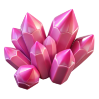 vibrant modern Floating Crystals Glowing Pink Isolated premium png