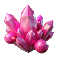 beautiful classic Floating Crystals Glowing Pink Isolated premium png
