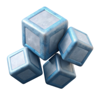 elegant abstract Floating Cubes Transparent Background Isometric View high resolution png