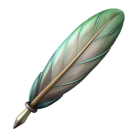 serene modern Floating Feather Pen Isolated on Transparent Background high quality png