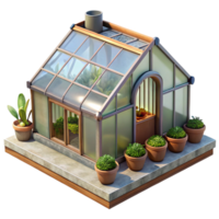 impressive creative Floating Greenhouse with Hydroponic System Isolated high resolution png