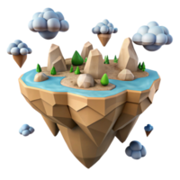 beautiful artistic Floating Islands Vr World Cutout with Soft Shadows high quality png