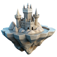 beautiful traditional Floating Island with Castle Ruins Transparent professional png