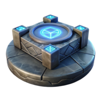 impressive traditional Floating Platform with Glowing Runes Isolated Element authentic png