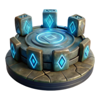 impressive rustic Floating Platform with Glowing Runes Isolated Element exclusive png