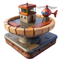 wonderful minimalist Floating Platform with Helipad and Control Tower Cutout high resolution png